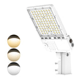 KUKUPPO 150/120/100W LED Shoebox Light - 22500LM, 3000/4000/5000K, 100-277V, With Photocell, White
