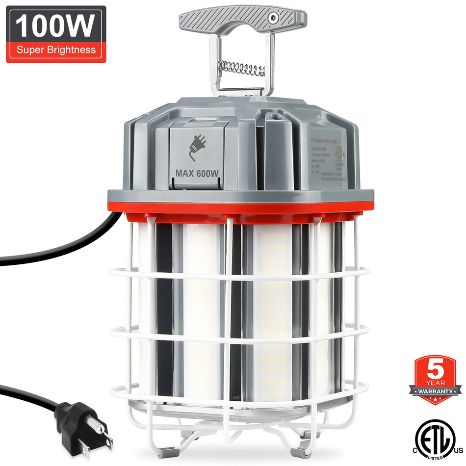 KUKUPPO 100W LED Square Work Light - CE&ETL,15000LM,5000K,100-277VAC,US Plug