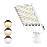 KUKUPPO 360/290/220W LED Shoebox Light - 22500LM, 3000/4000/5000K, 100-277V, With Photocell, White