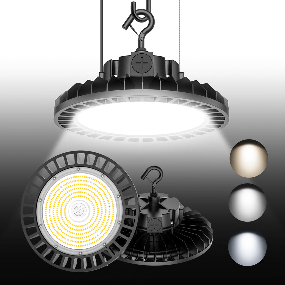 KUKUPPO 150/120/90W LED High Bay Light - 22500lm, 100-277V, 3000/4000/5000K, 90°, With Microwave Expansion Port