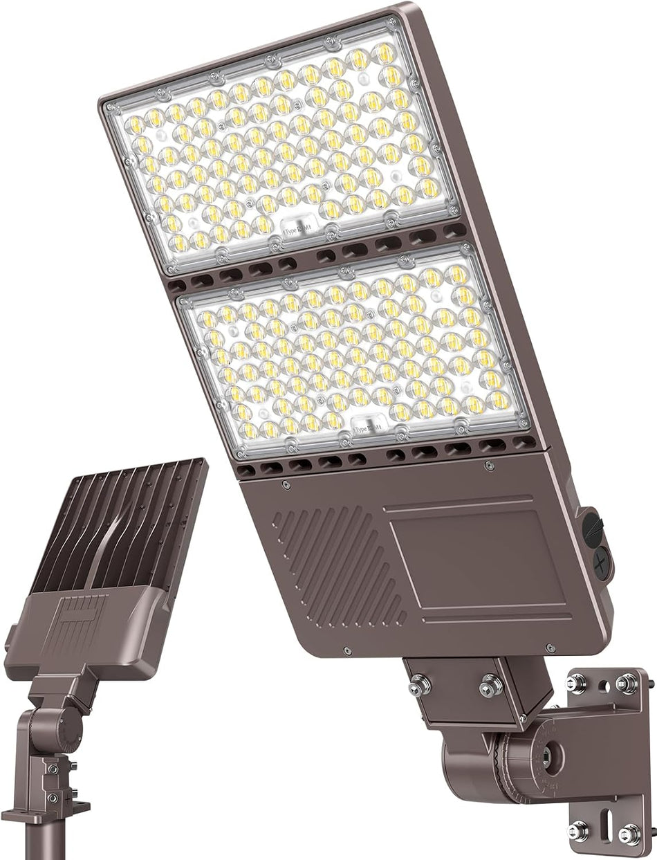 KUKUPPO 350/280/210W LED Parking Lot Light - 52500LM, 100–277V, 4500K/5000K/5700K, With Built-In Photocell