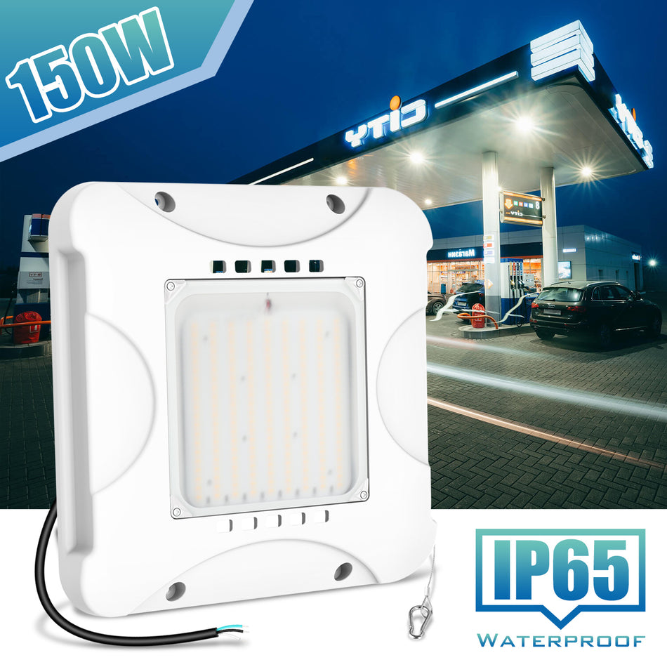 KUKUPPO 150W/120W/90W LED CANOPY LIGHT - ETL&DLC&CE,22500LM,4500K/5000K/5700K,100-277VAC