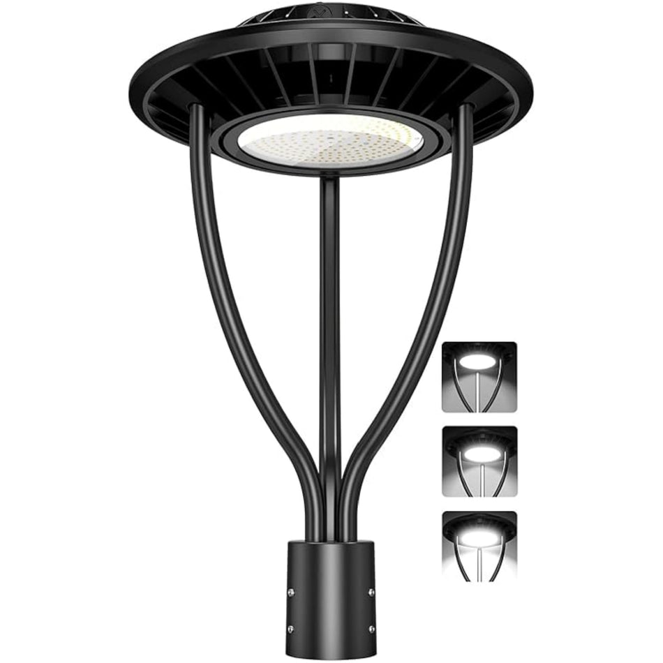 KUKUPPO 80W/64W/48W LED Post Top Light - ETL&DLC,12000LM,5000K,100-277VAC,With Built-In Photocell