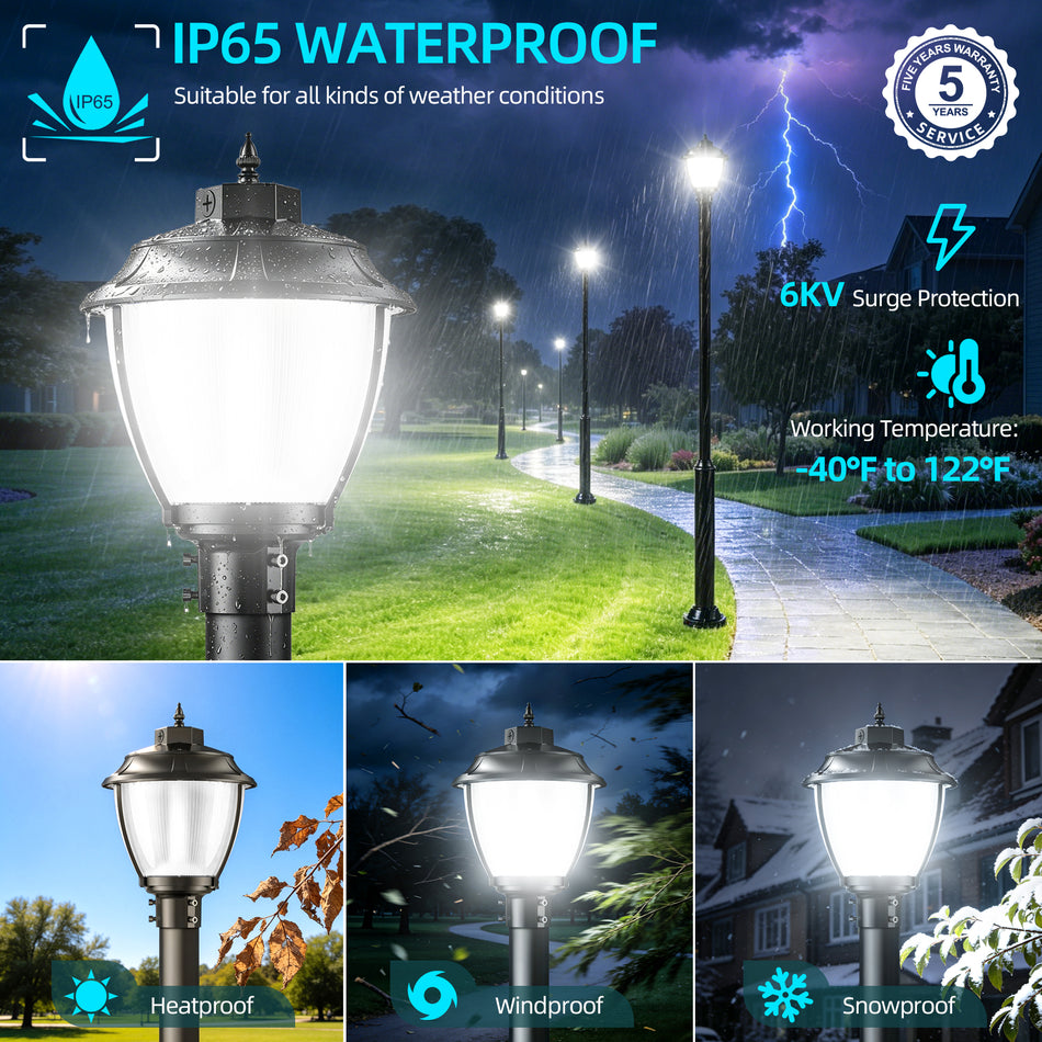 KUKUPPO 150/120/90W LED Ultra Pole Area Light - 15000LM, 3000/4000/5000K, 100-277V, With Photocell