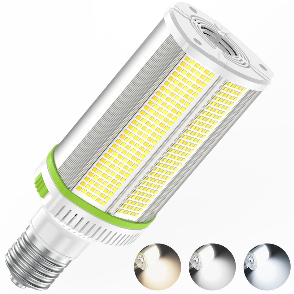 KUKUPPO 120W/100W/80W LED Horizontal Corn Light - ETL&DLC&CE,18000LM,4500/5000/5700K,E39,100-277VAC,PC Cover