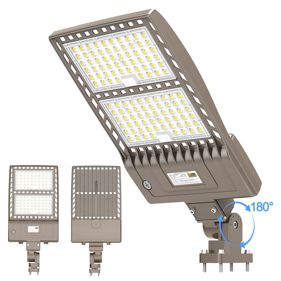 KUKUPPO 240W/200W/150W LED Shoebox Light - UL&DLC,36000Lm,5000K,277-480V,With Photocell,All In One