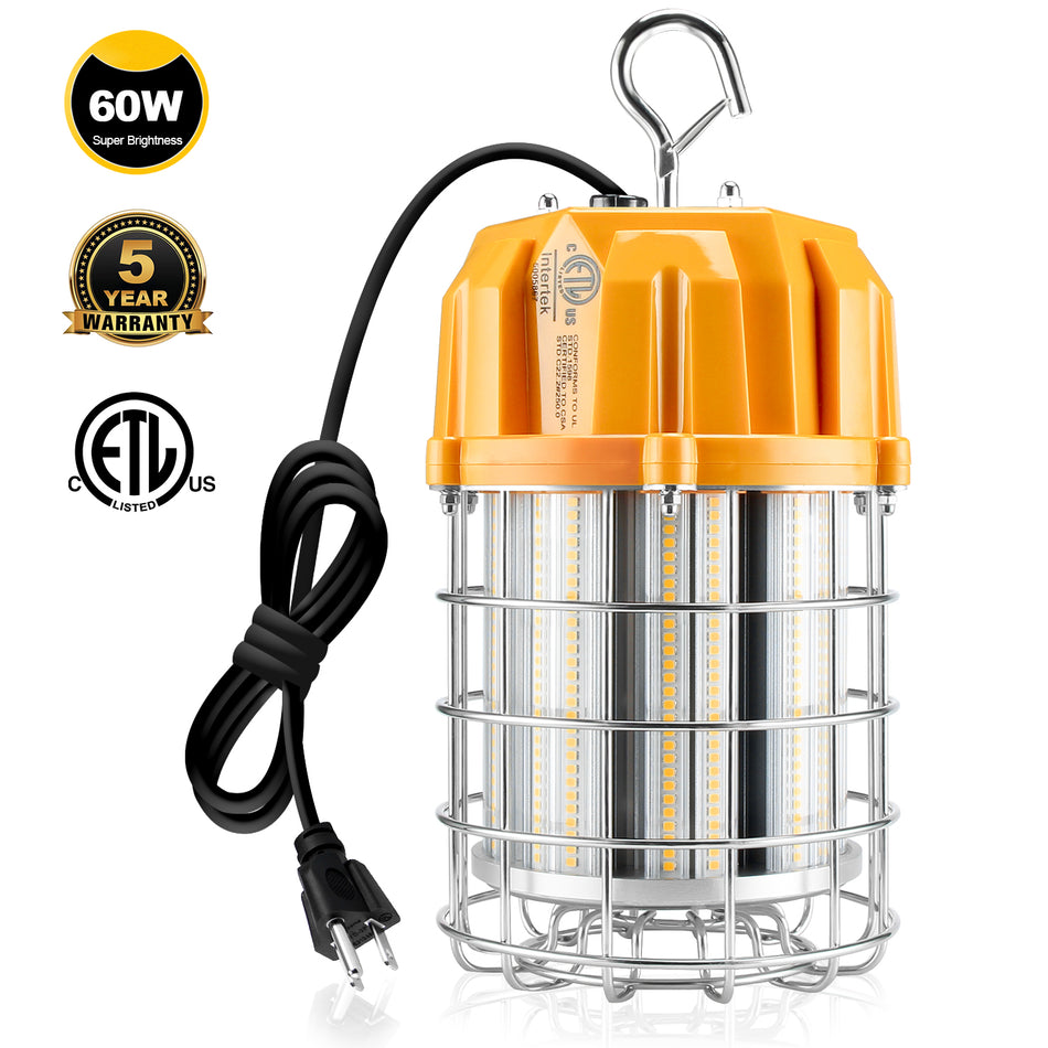 KUKUPPO 60W LED Round Work Light - CE&ETL,9000LM,5000K,100-277VAC,US Plug