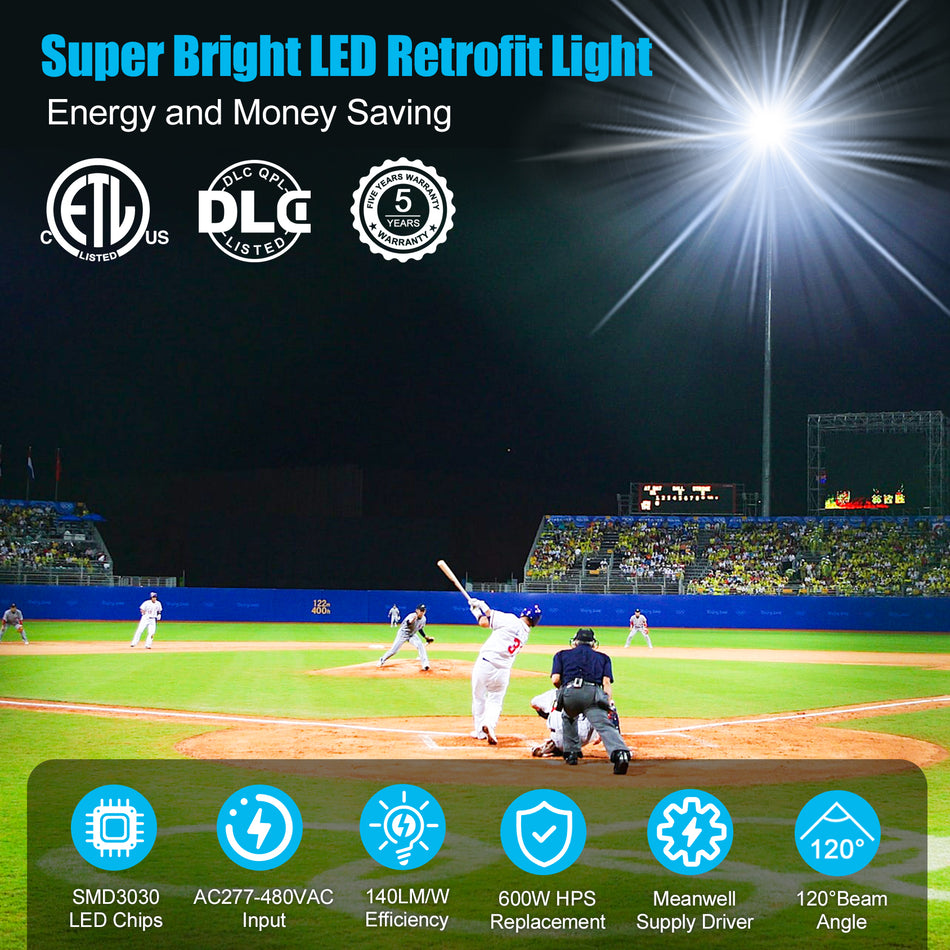 KUKUPPO 150W LED Retrofit Kits - DLC/ETL/CE,21000LM,5000K,277-480VAC,With Lens