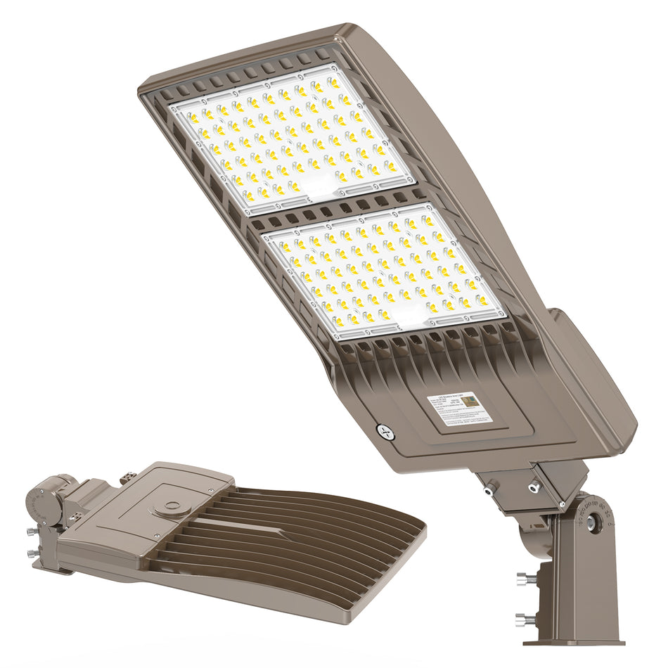 KUKUPPO 320W/256W/192W LED Shoebox Light - UL&DLC,48000LM,5000K,277-480V,With Photocell,No Bracket