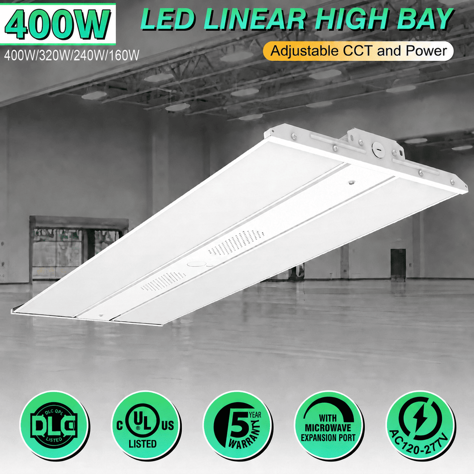 KUKUPPO 2 Pack 4FT 400/320/240/160W LED Linear High Bay - 60000LM, 4000/5000K, 100-277V