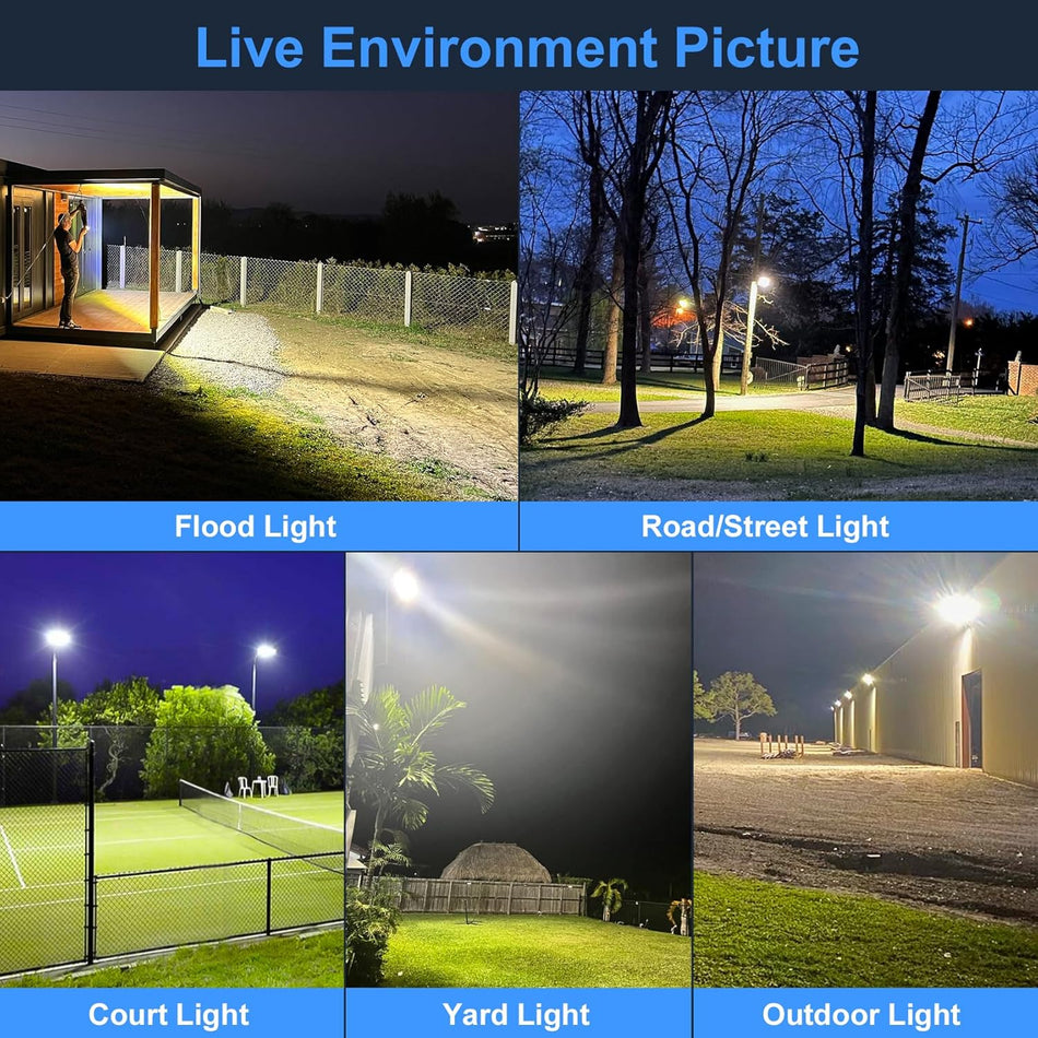 KUKUPPO 240/200/150W LED Shoebox Light - Built-in Photocell Series, 36000LM, 100–277V, 5000K, Slip Fitter