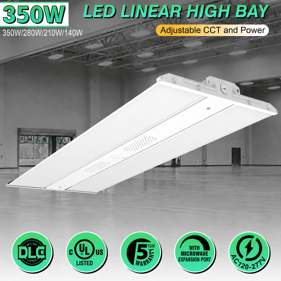 KUKUPPO 2 Pack 4FT 350/280/210/140W LED Linear High Bay - 53200LM, 4000/5000K, 100-277V