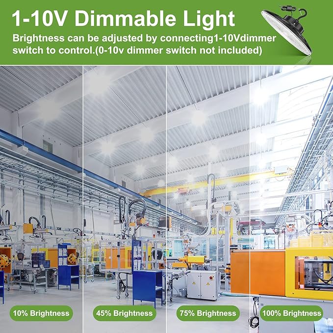 KUKUPPO 150W/120W/90W LED High Bay Light - UL&DLC&ETL,AC277-480V,5000K,IP65,0-10V Dimmable