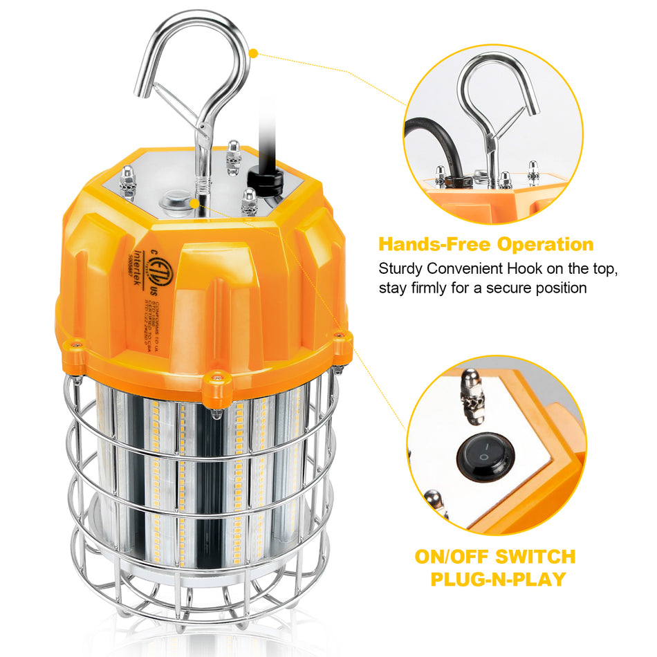 KUKUPPO 150W LED Round Work Light - ETL/CE,22500LM,5000K,100-277VAC,US Plug