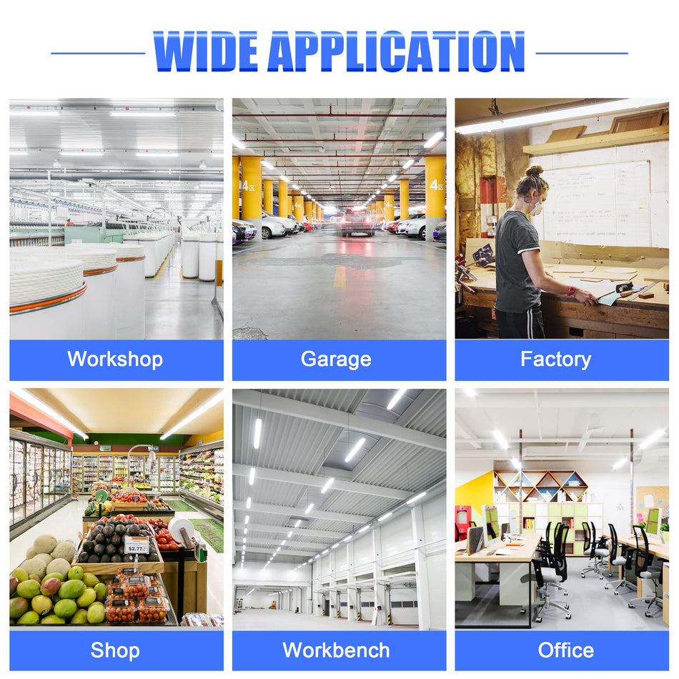 KUKUPPO 100W LED Shop Light - ETL&CE,13000LM,5000K,120V,1.1M,4PCS/CTN