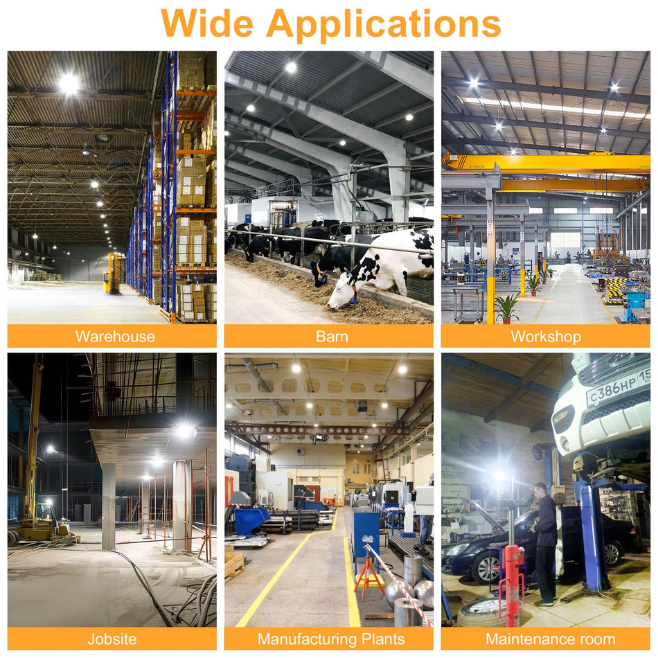 KUKUPPO 100W/80W/60W LED Temporary Work Light - ETL,15000LM,4500/5000/5700K,100-277VAC,US Plug