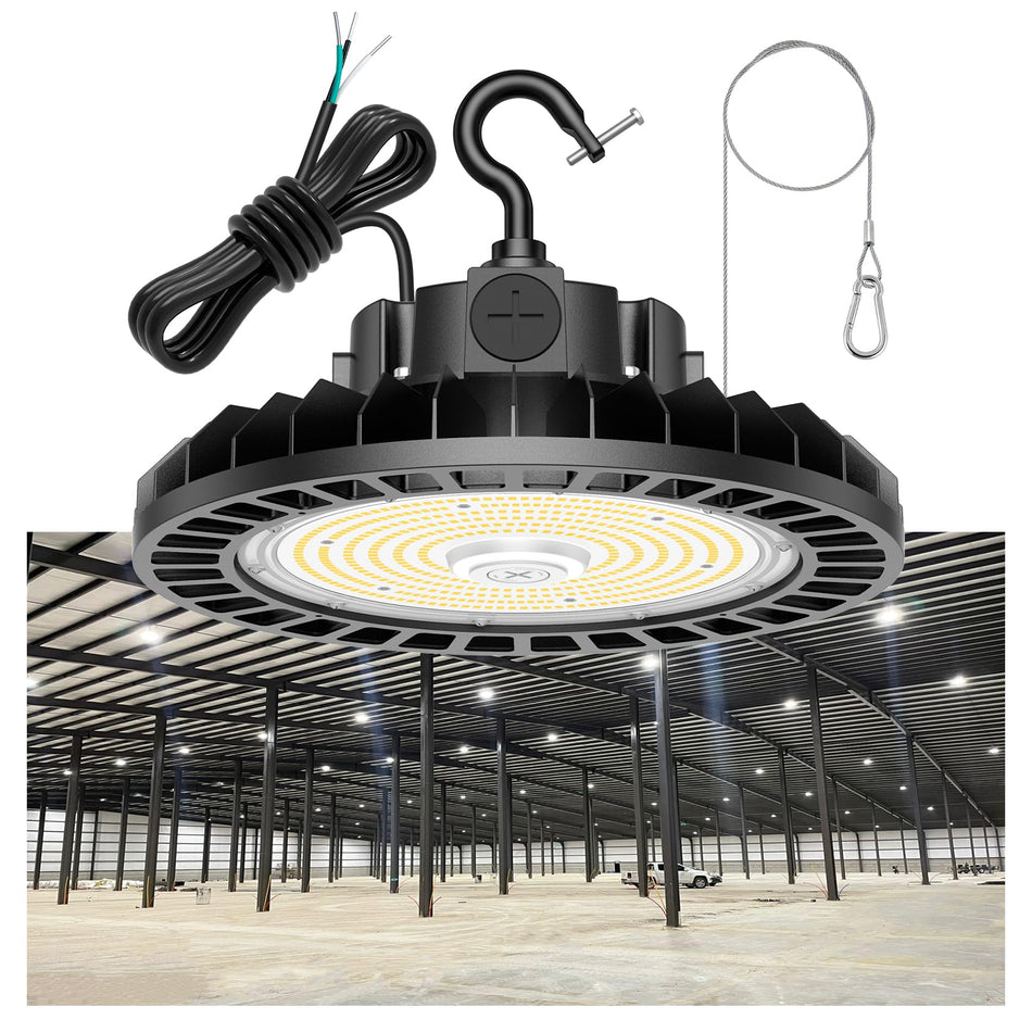 KUKUPPO 150/120/90W LED High Bay Light -  22500lm, 277-480V, 5000K, 120°, With Microwave Expansion Port
