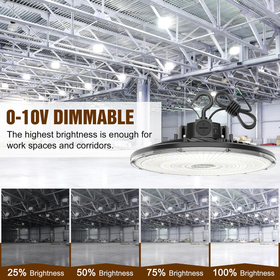 KUKUPPO 300W/240W/180W LED High Bay Light - UL&ETL&DLC,45000LM,5000K,100-277VAC,Dimmable