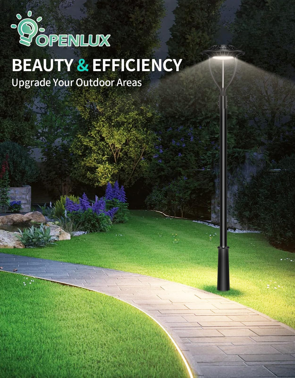 KUKUPPO 80W/60W/48W LED Post Top Light - ETL&DLC,12000LM,3000K/4000K/5000K,100-277VAC,IP65,With Built-In Photocell