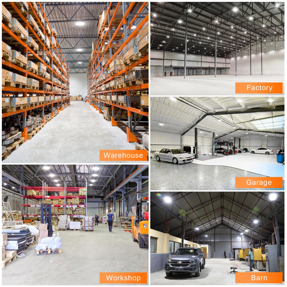 KUKUPPO 240W/200W/150W LED High Bay Light - ETL&DLC,33600LM,4500/5000/5700K,100-277V,0-10V Dimmable,US Plug