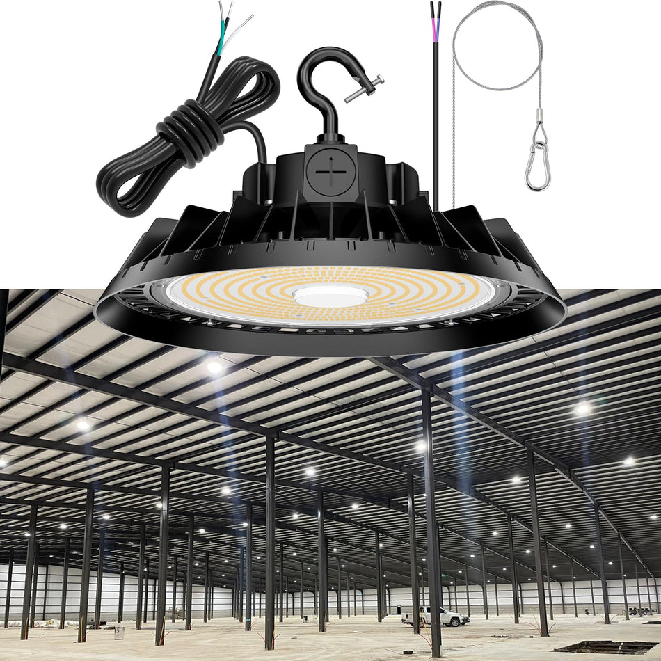 KUKUPPO 300W/240W/180W LED High Bay Light - ETL&DLC,45000LM,4500/5000/5700K,100-277VAC,IP65,US Plug,120°价格要改