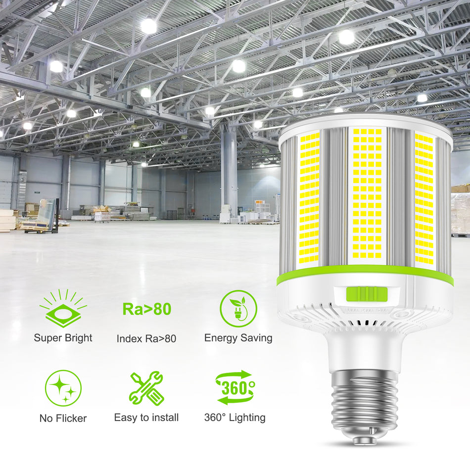 KUKUPPO 150W/120W/90W LED Fan Corn Light - ETL&DLC,22500LM,4500/5000/5700K,E39,100-277VAC,PC Cover