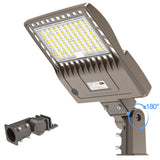 KUKUPPO 240W-400W LED Shoebox Light - Adjustable Wattage Series, 277-480V, 5000K, With Photocell
