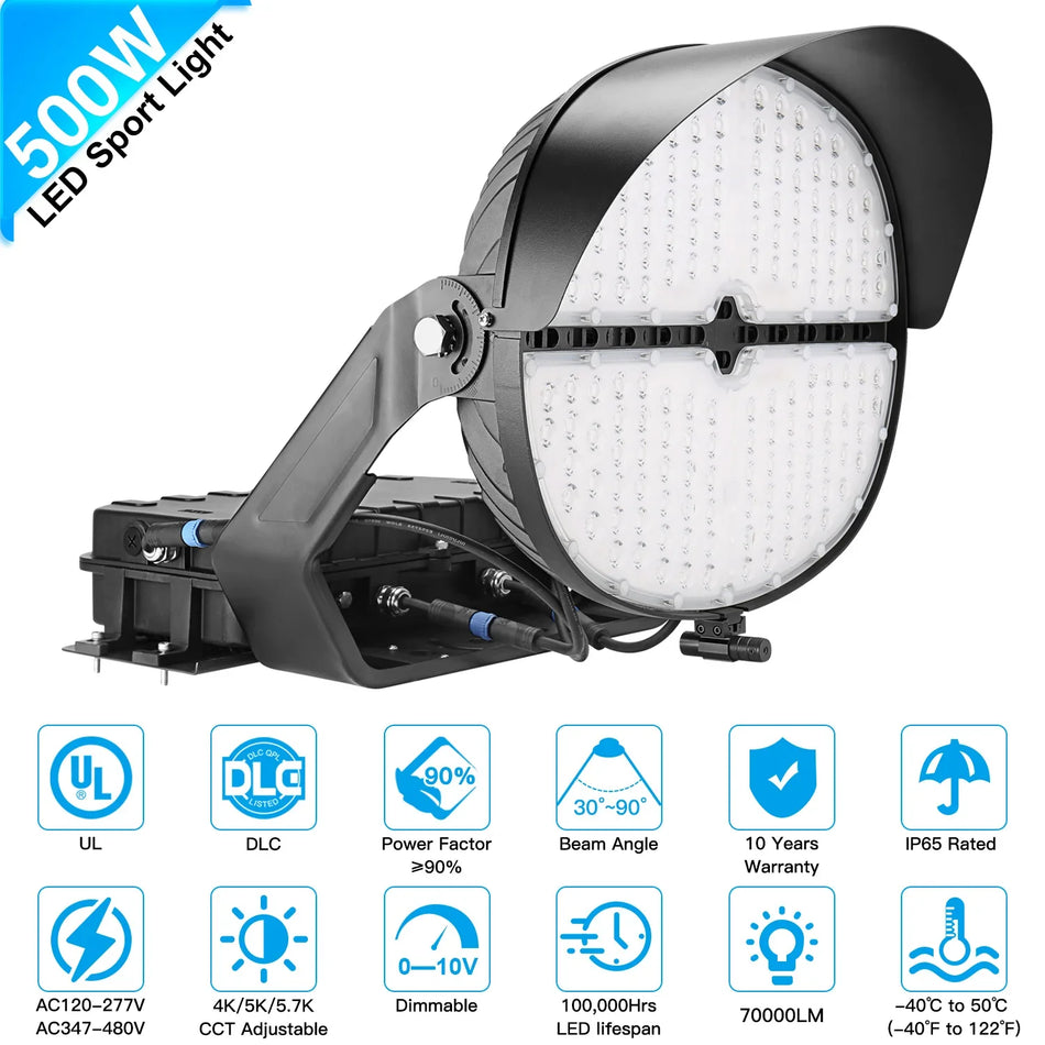 MayLight 600W Led Stadium Light - UL&DLC&CE,90000LM,5000K,220-480VAC