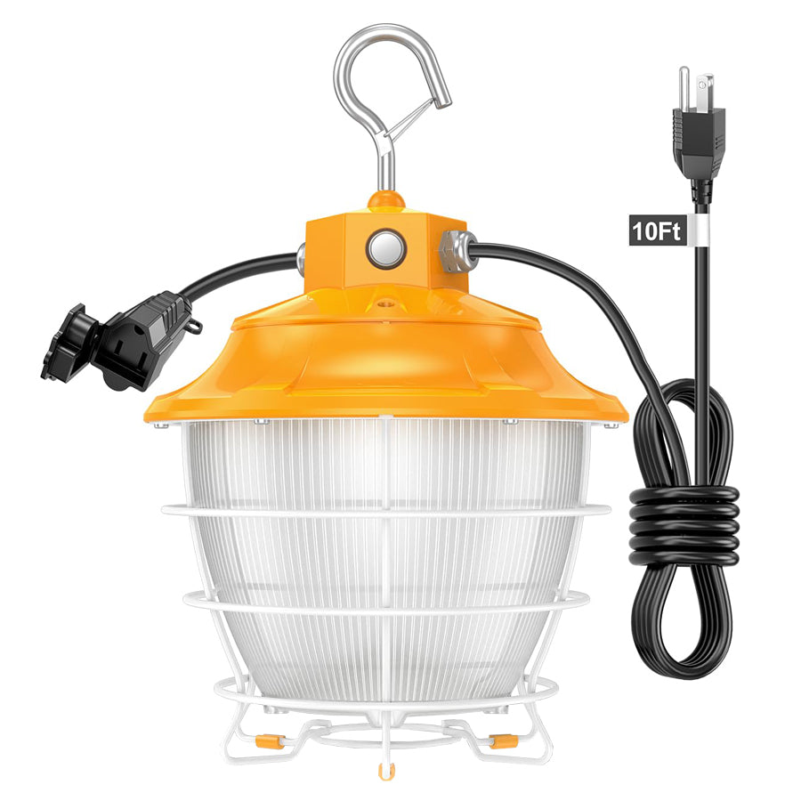 KUKUPPO 100W/80W/60W LED Temporary Work Light - ETL,15000ML,4500/5000/5700K,100-277VAC,US Plug,IP65